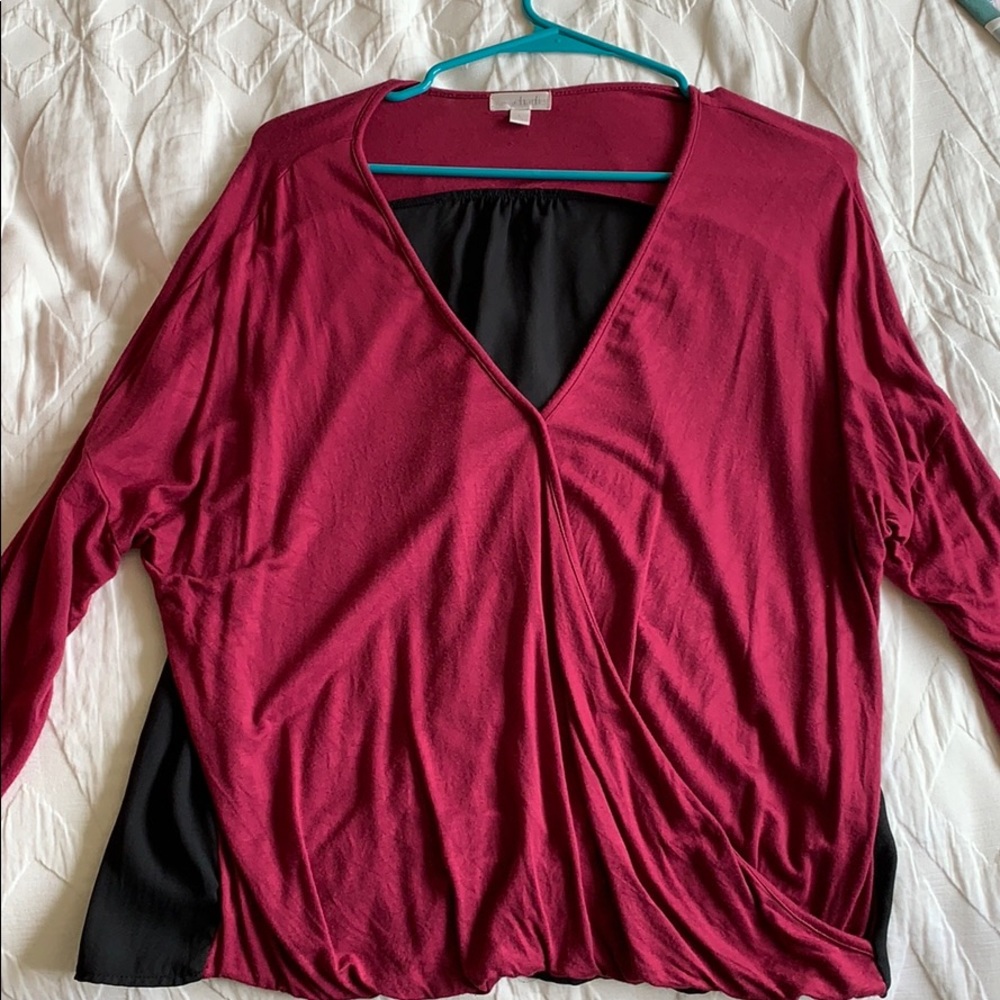 Burgundy long sleeve top